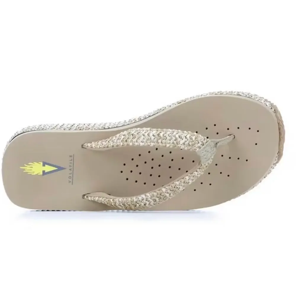 Volatile Palau Raffia Low Thong Sandal - Size 11